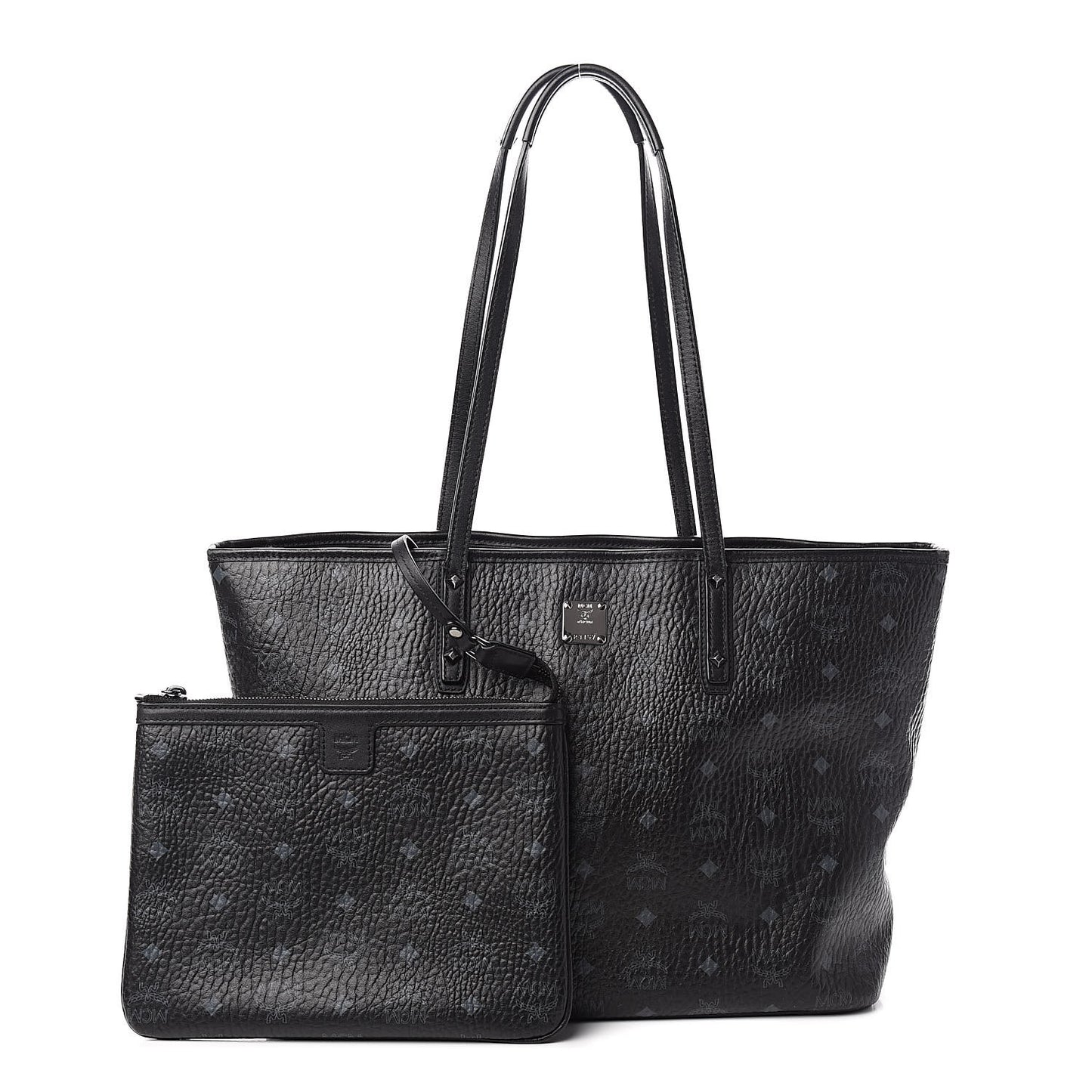 Visetos Medium Anya Zip Top Shopper Tote Black