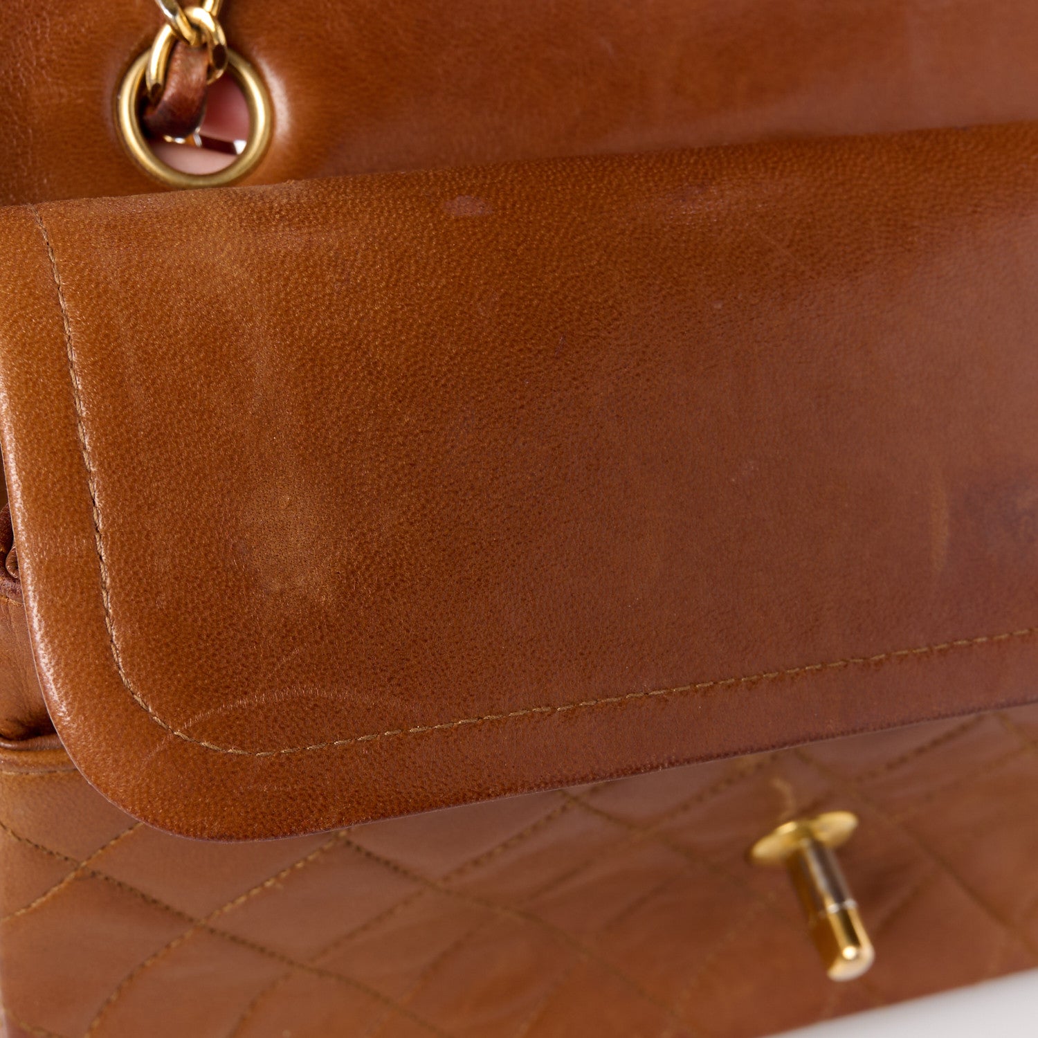 Chanel Lambskin Quilted Medium Double Flap Brown 15 of 20