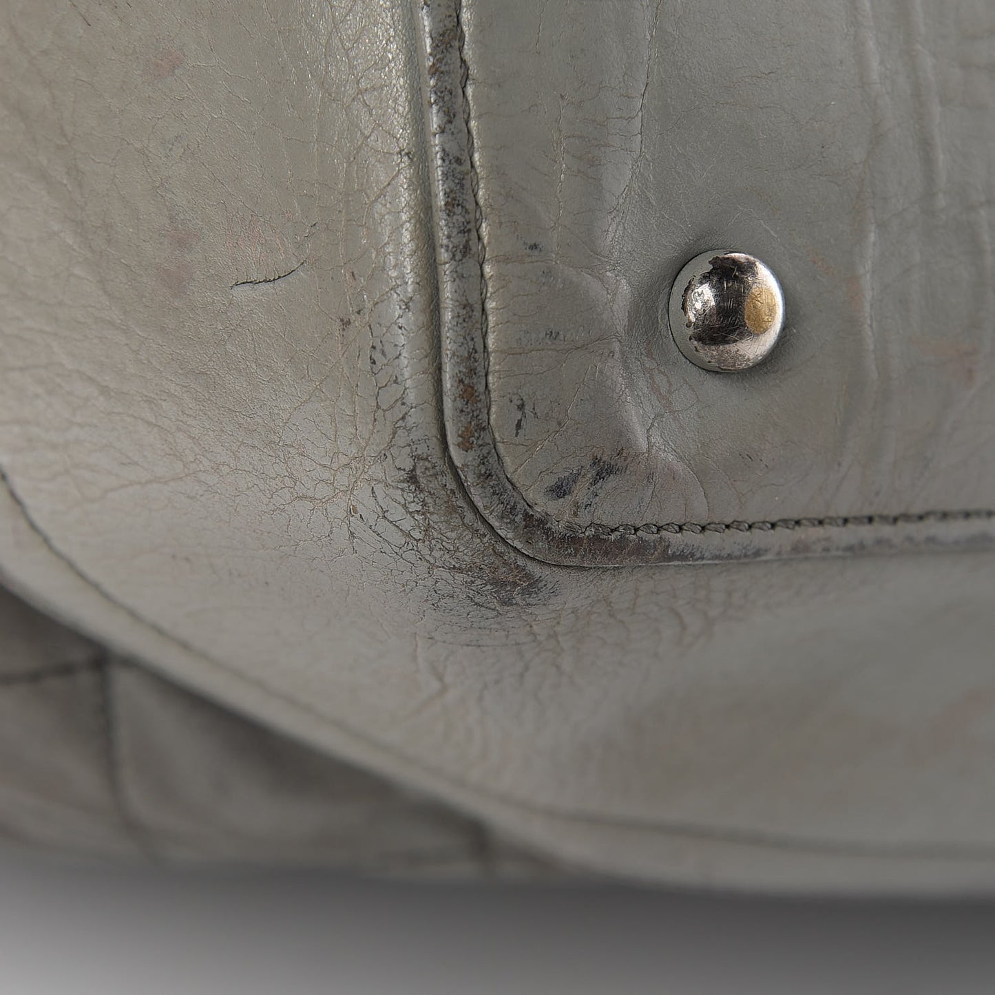 Iridescent Calfskin VIP Shopping Tote Grey