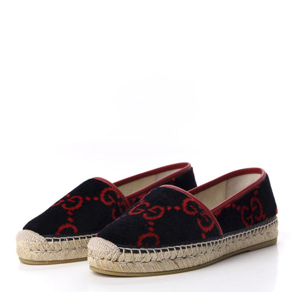 Gucci Terry Cloth GG Monogram Espadrilles 38 Blue Red 3 of 10