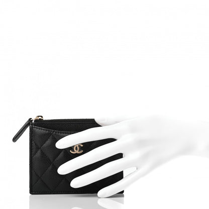 Chanel Caviar Quilted CC Zip Card Holder Black 2 of 7