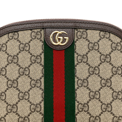 Gucci GG Supreme Monogram Textured Calfskin Web Large Ophidia Cosmetic Case Beige Ebony New Acero 7 of 7