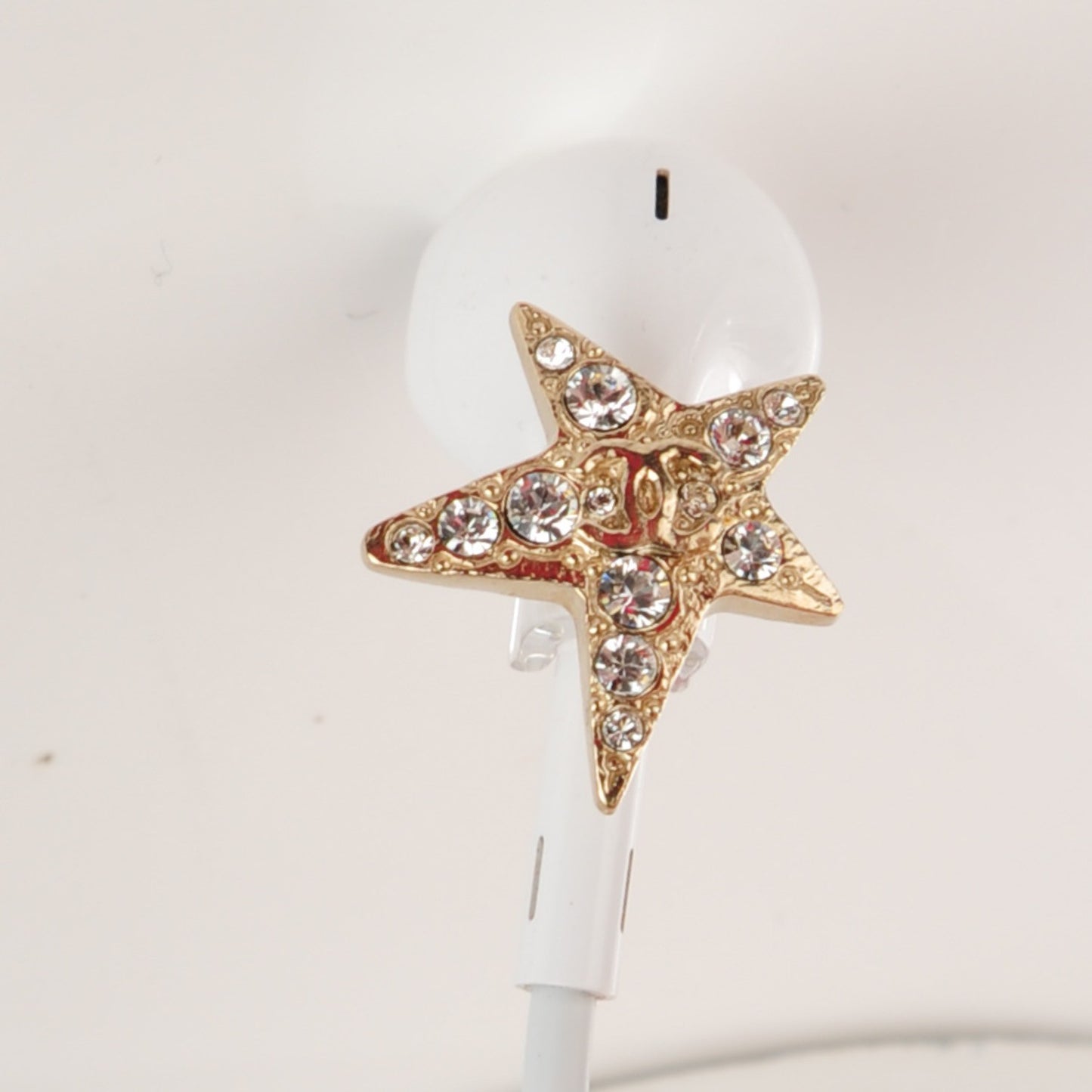 Swarovski Crystal CC Star Earphone Charms Gold