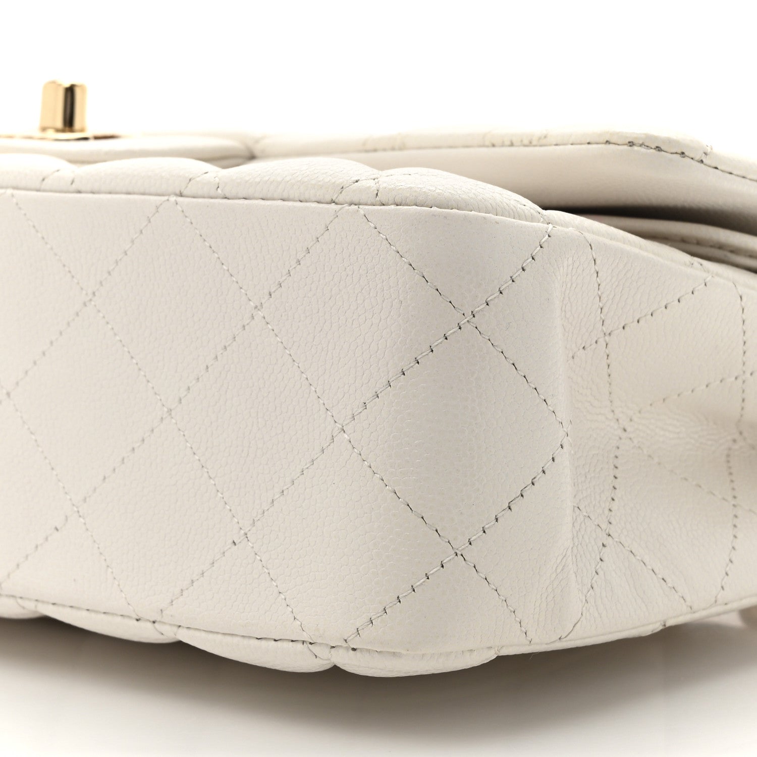 Chanel Caviar Quilted Medium Double Flap White 9 of 12