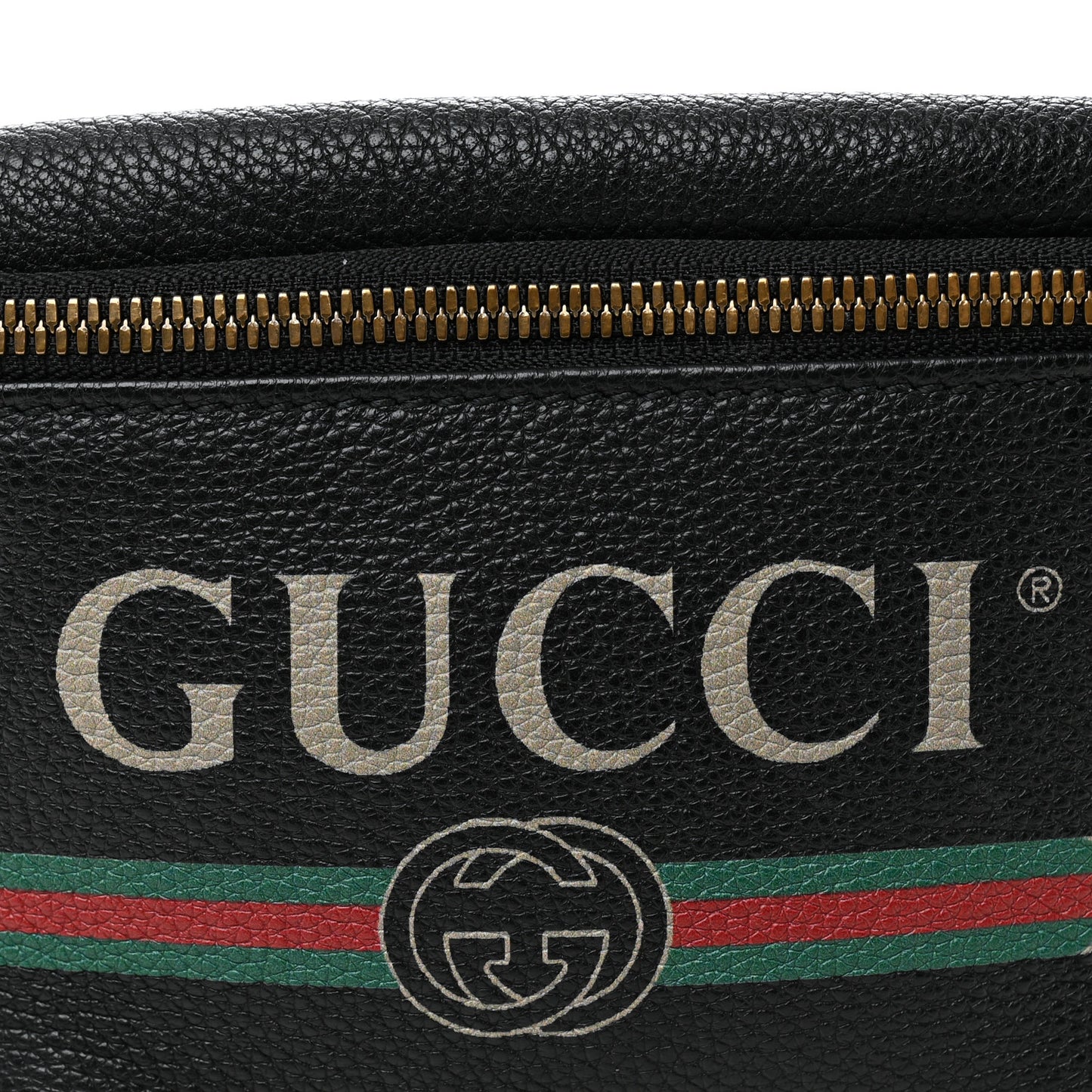 Grained Calfskin Small Logo Belt Bag Black