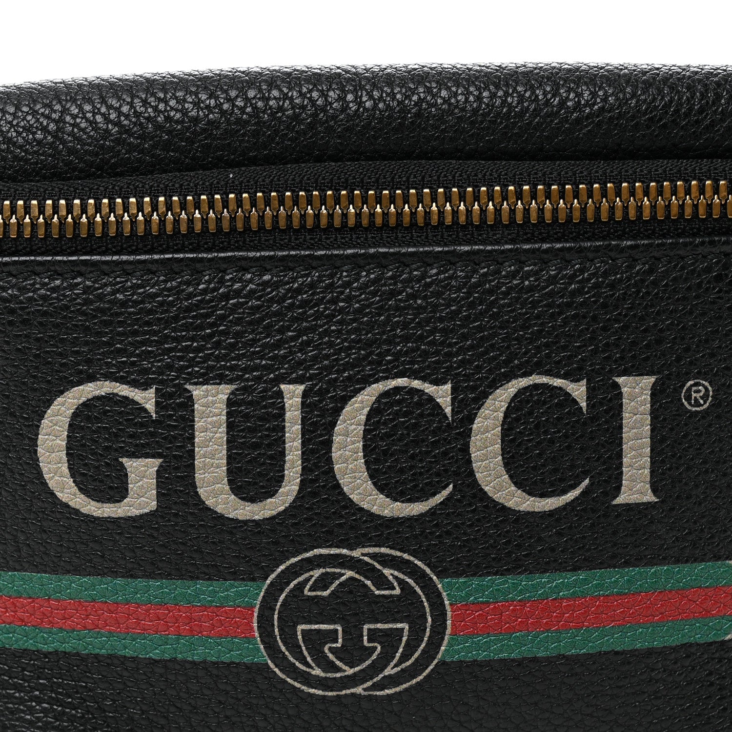 Gucci Grained Calfskin Small Logo Belt Bag Black 8 of 10