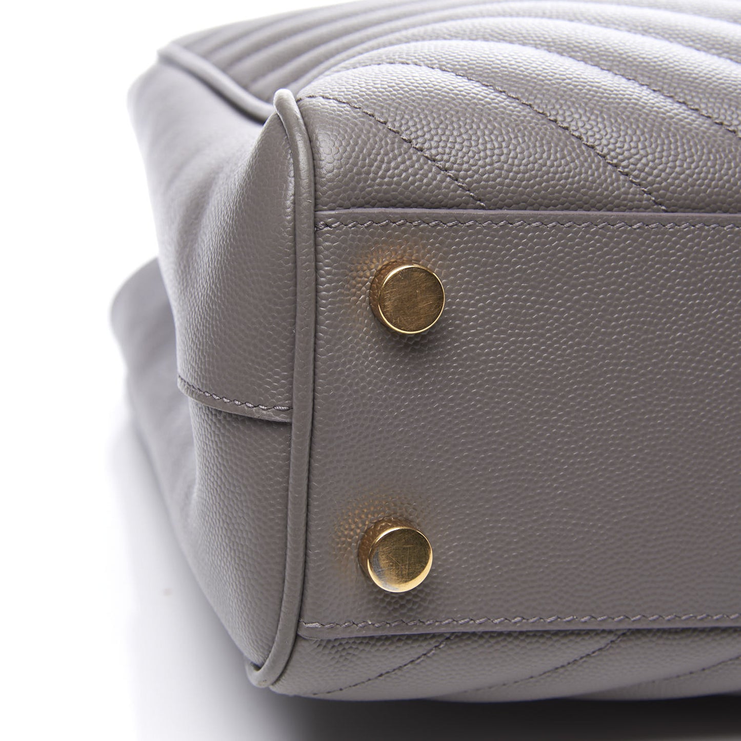 Grain De Poudre Matelasse Chevron Monogram Shopping Bag Fog