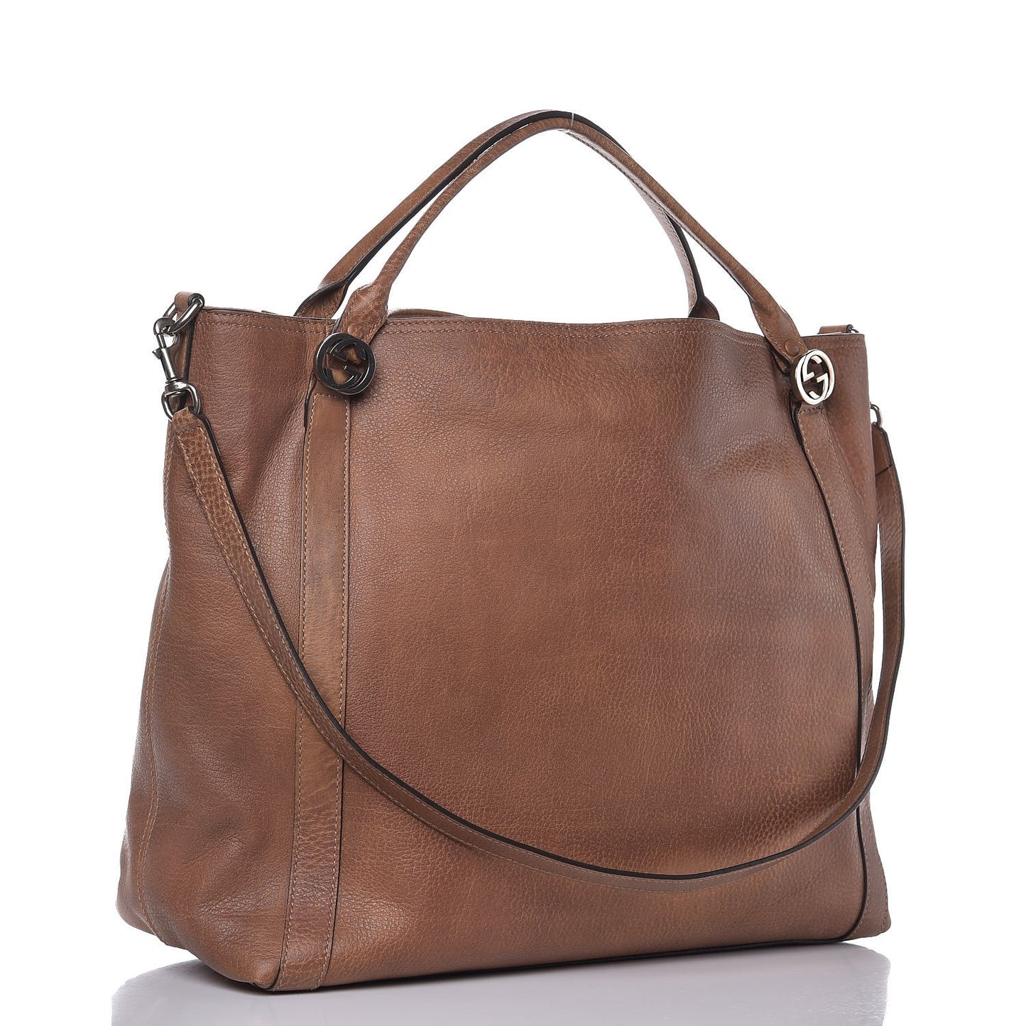 Pebbled Calfskin Large Miss GG Top Handle Bag Light Cuir