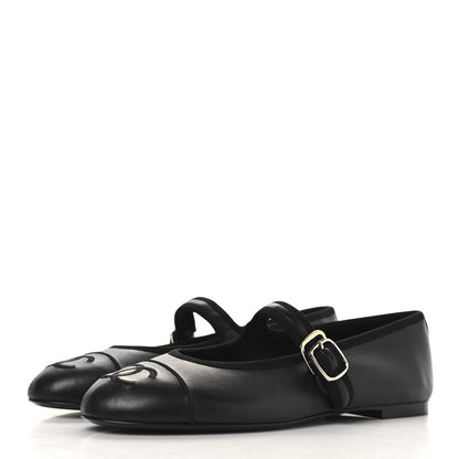 Chanel Lambskin Mary Jane Flats 38 Black 4 of 10