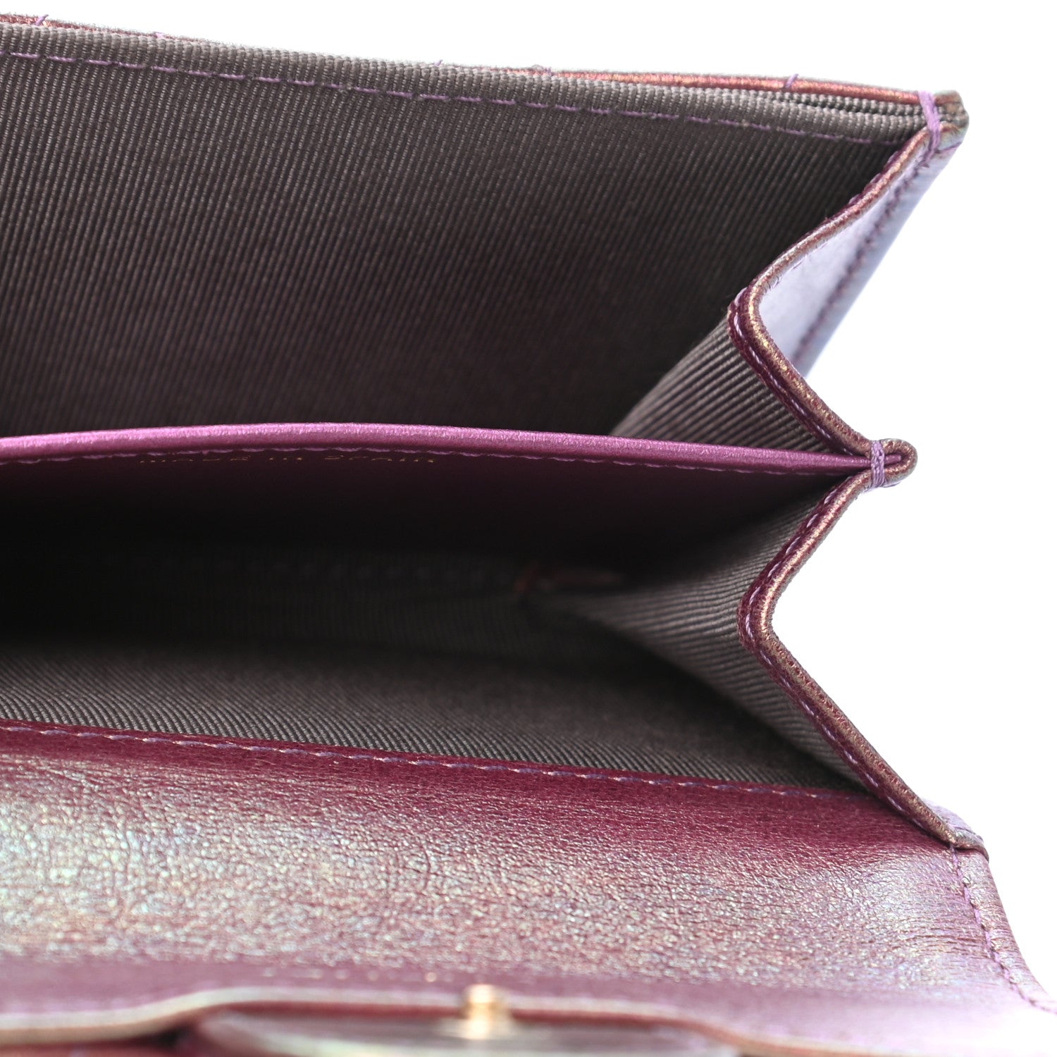 Chanel Iridescent Lambskin Quilted Flap Card Holder Wallet Purple 7 of 9