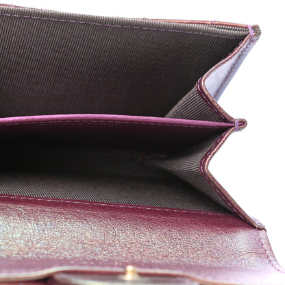 Chanel Iridescent Lambskin Quilted Flap Card Holder Wallet Purple 7 of 9