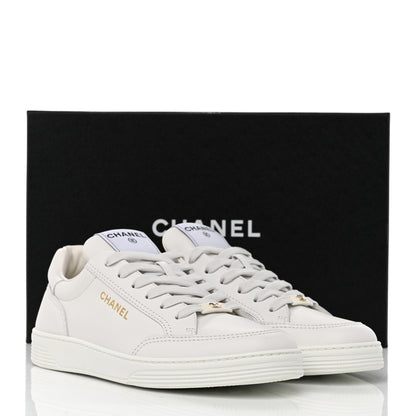 Chanel Calfskin Womens CC Logo Sneakers 40 White 10 of 10