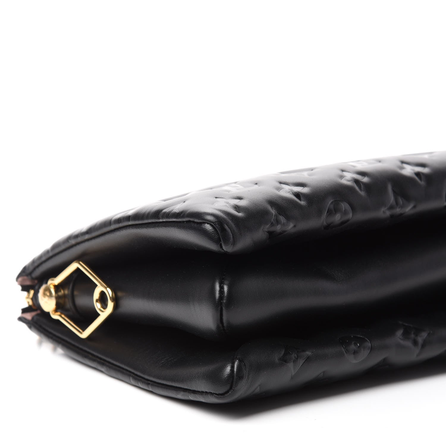 Louis Vuitton Lambskin Embossed Monogram Coussin PM Black 6 of 10