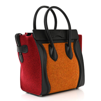 Celine Felt Smooth Calfskin Micro Tri-Color Luggage Orange 3 of 9