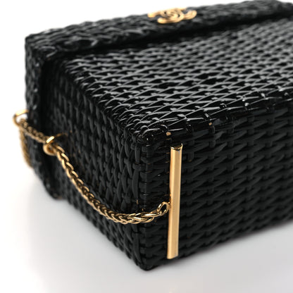Chanel Patent Rattan Basket Shoulder Bag Black 8 of 9