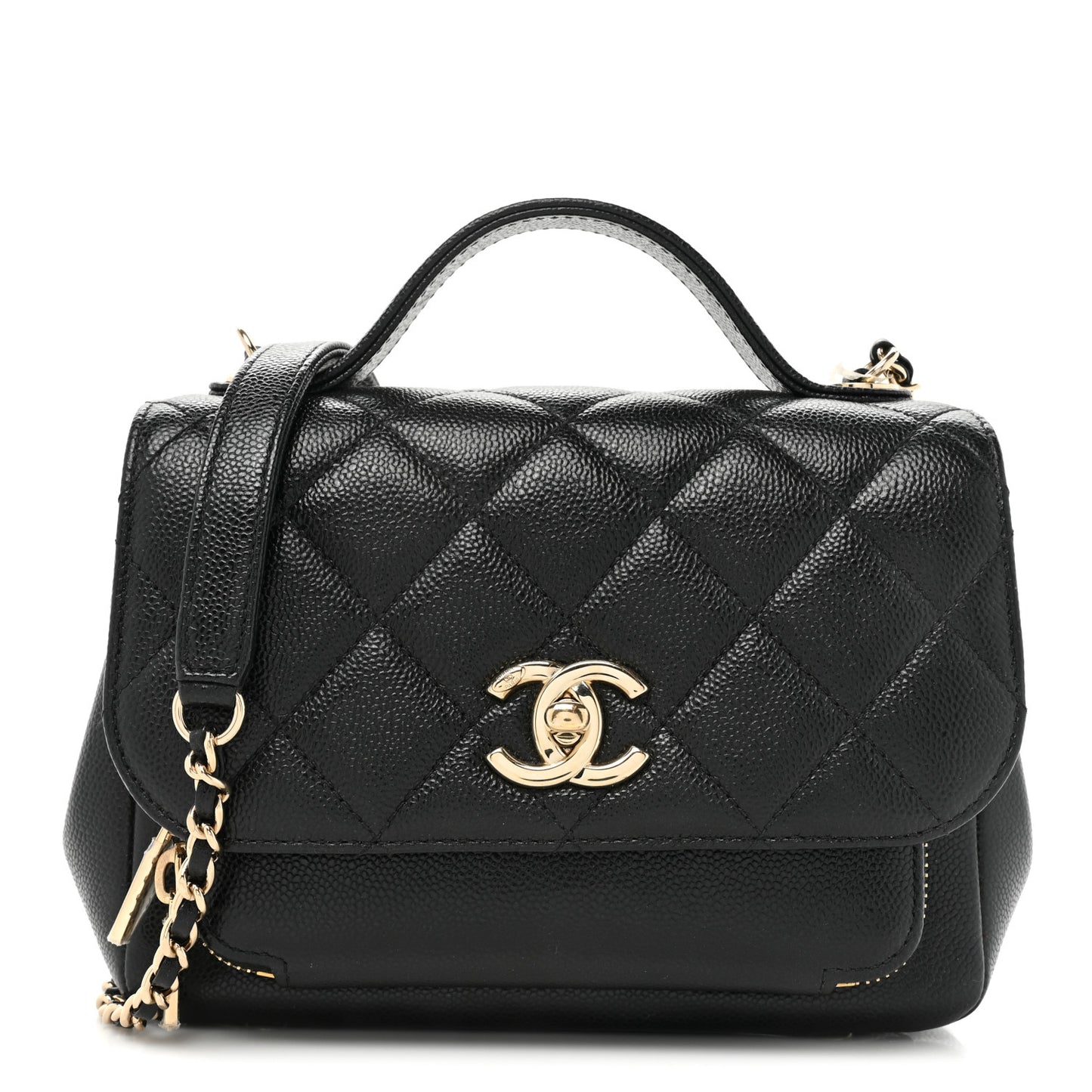 Caviar Quilted Small Business Affinity Flap Black