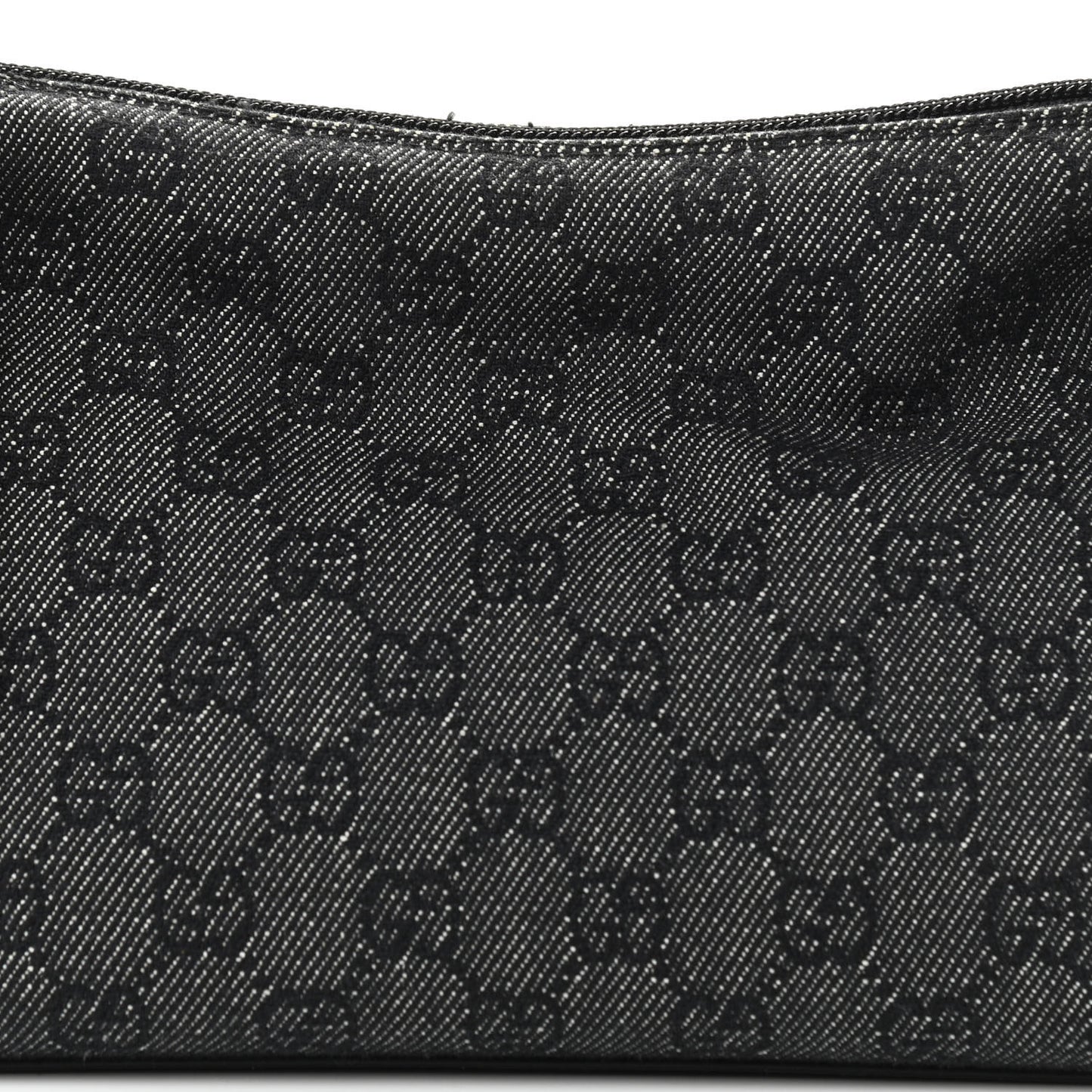 Denim Monogram GG Signature Shoulder Bag Black