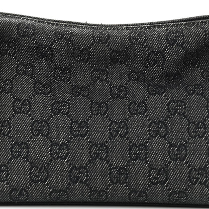 Gucci Denim Monogram GG Signature Shoulder Bag Black 8 of 11