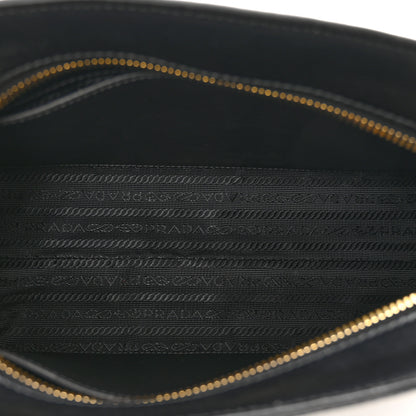 Prada Saffiano City Calfskin Esplanade Crossbody Bag Black 6 of 9
