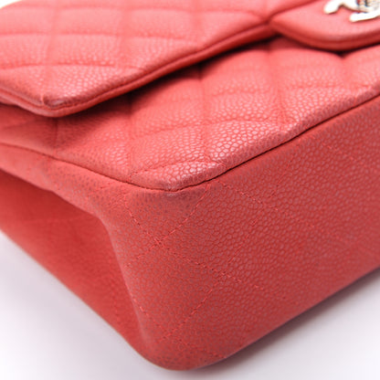 Chanel Iridescent Caviar Quilted Medium Double Flap Red 8 of 15
