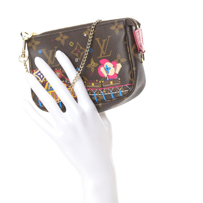 Louis Vuitton Monogram 2020 Christmas Animation Roller Coaster Mini Pochette Accessories Pivoine 2 of 7