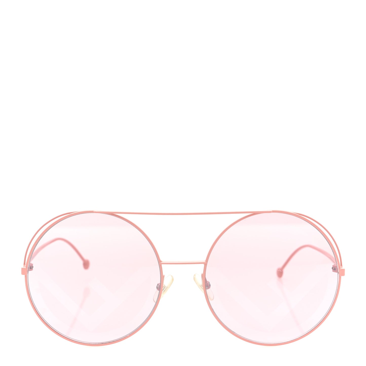 Metal F is Fendi Printed Run Away Round Frame Sunglasses FF 0343/S Pink