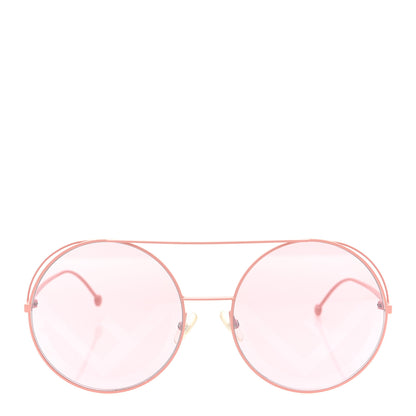 Fendi Metal F is Fendi Printed Run Away Round Frame Sunglasses FF 0343/S Pink 2 of 8