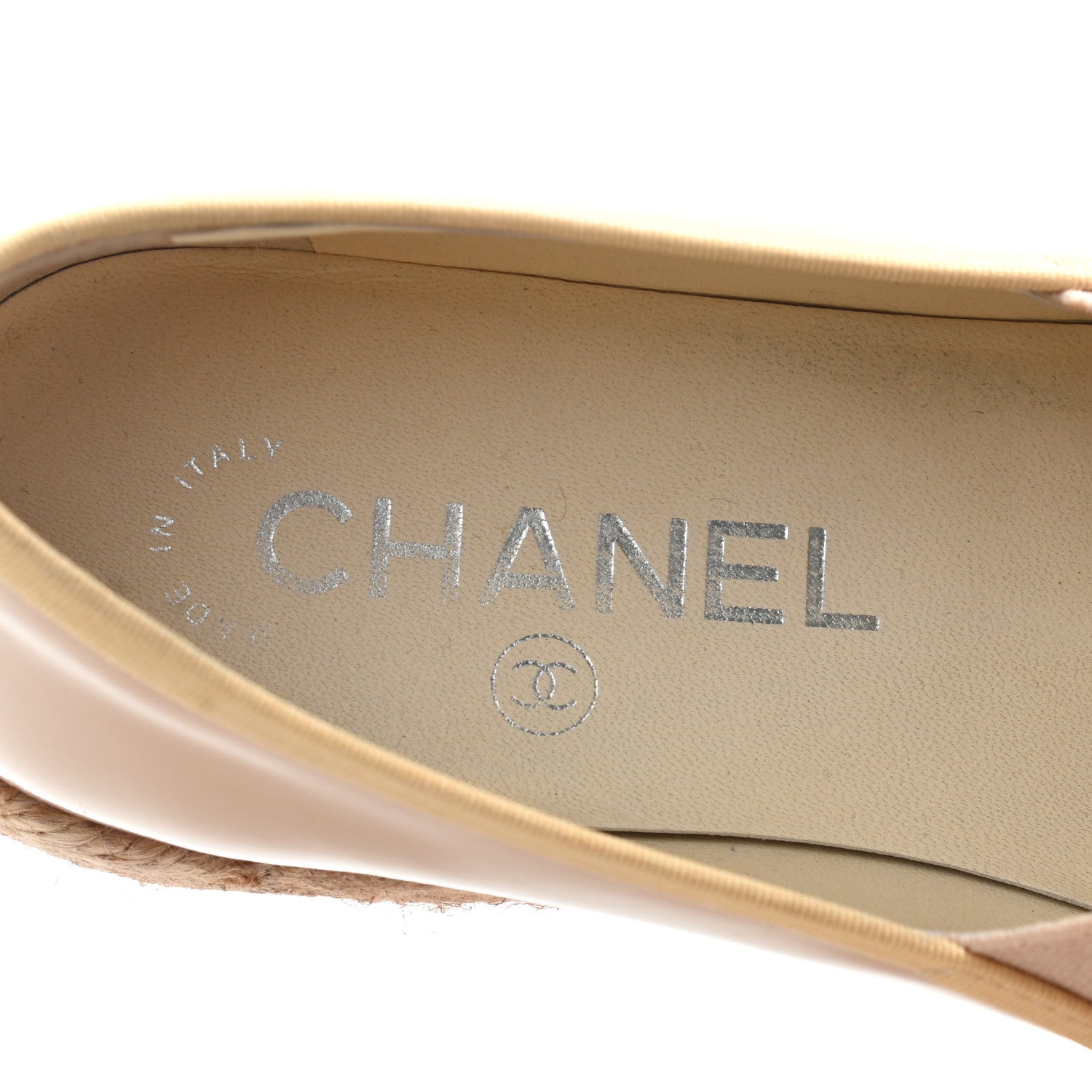 Chanel Patent CC Loafers Espadrille 35 Beige 7 of 14