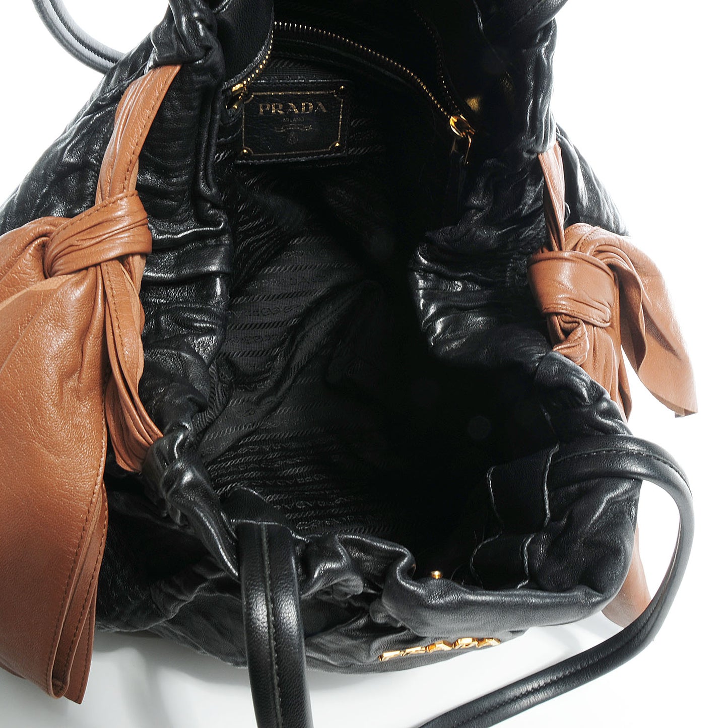 Nappa Antique Bow Tote Black