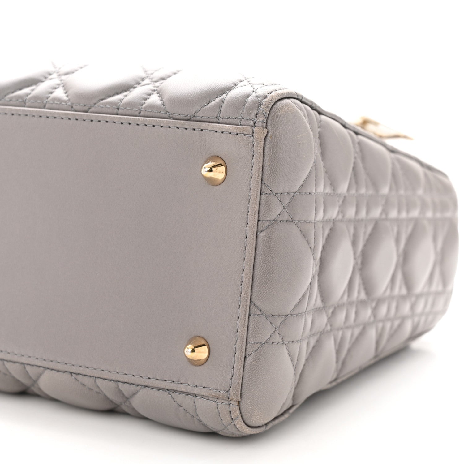 Christian Dior Lambskin Cannage Medium Lady Dior Grey 10 of 10