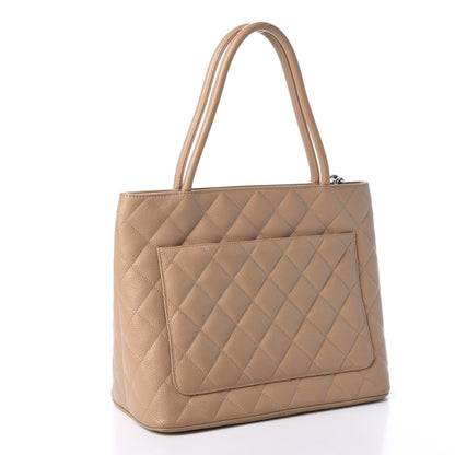 Chanel Caviar Quilted Medallion Tote Beige 3 of 12