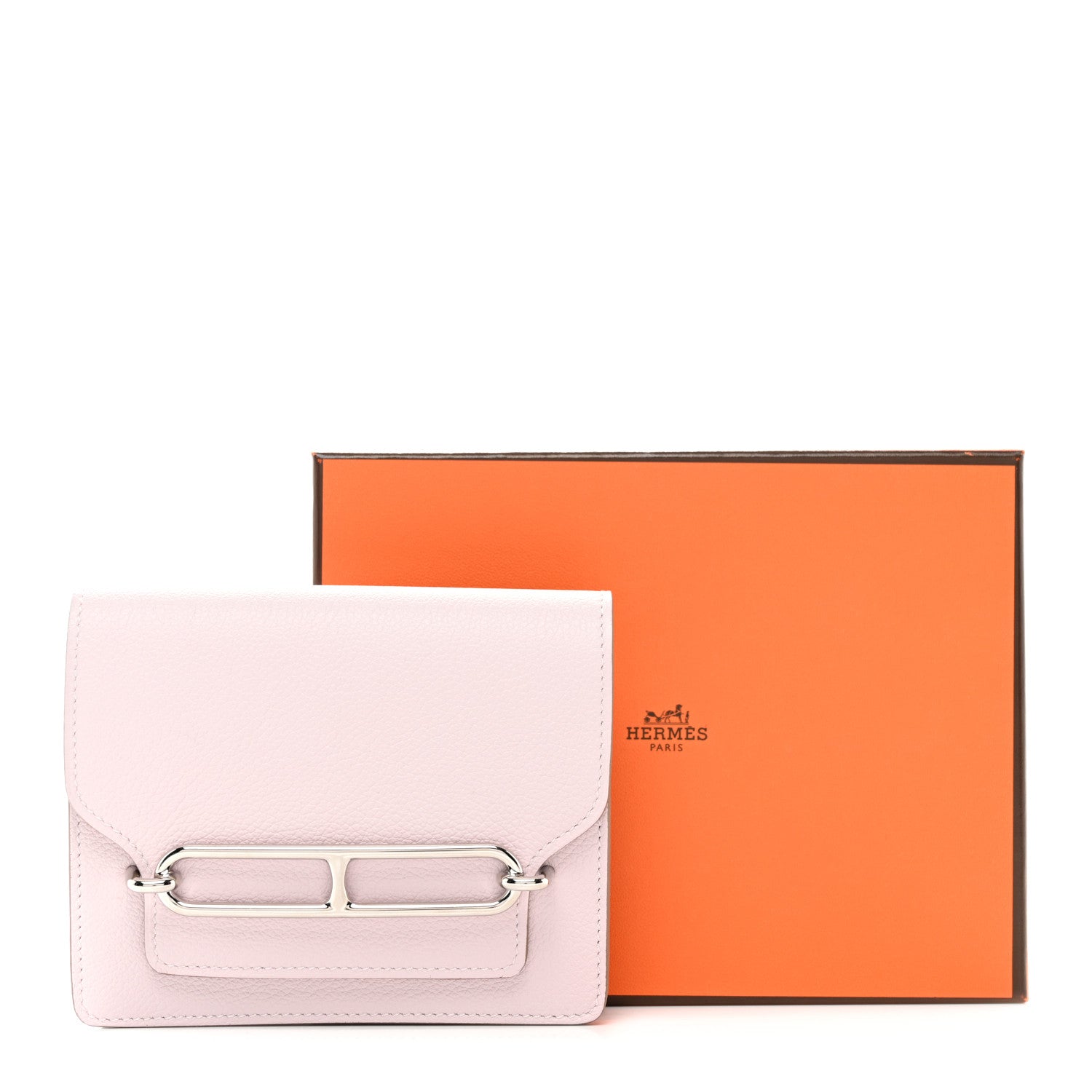 Hermes Evercolor Bi-Color Roulis Slim Wallet Mauve Pale Rouge Sellier 9 of 9