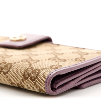 Gucci Monogram Cellarius Calfskin Miss GG Continental Wallet Beige Ebony Lilac 9 of 9