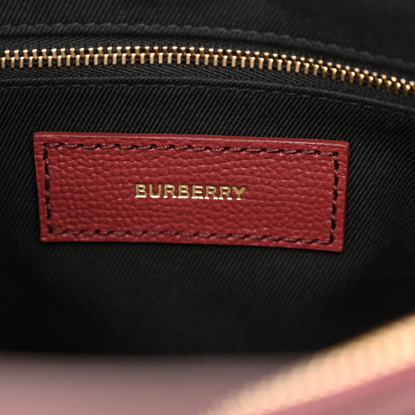 Grainy Calfskin House Check Medium Banner Tote Crimson