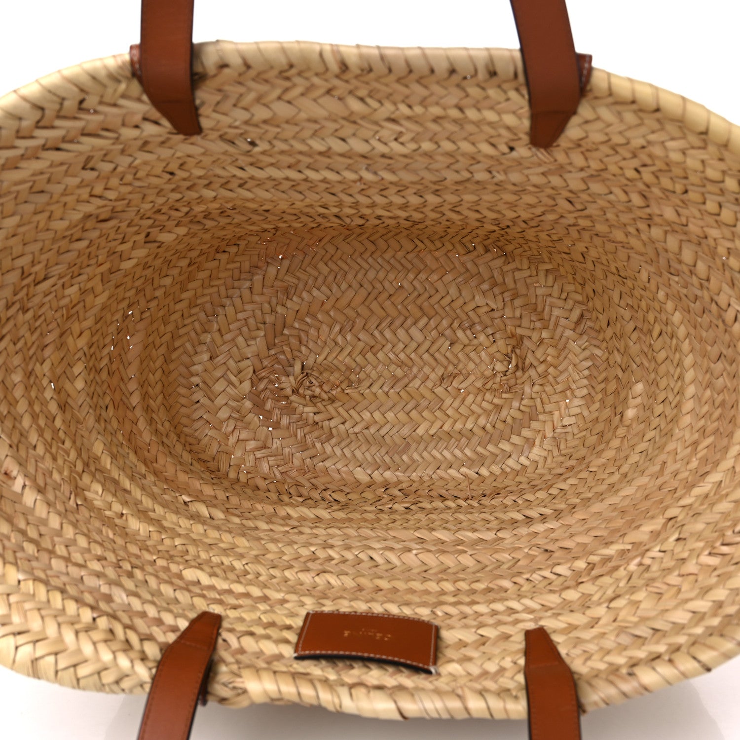 Celine Raffia Calfskin Triomphe Medium Panier Tan 5 of 11