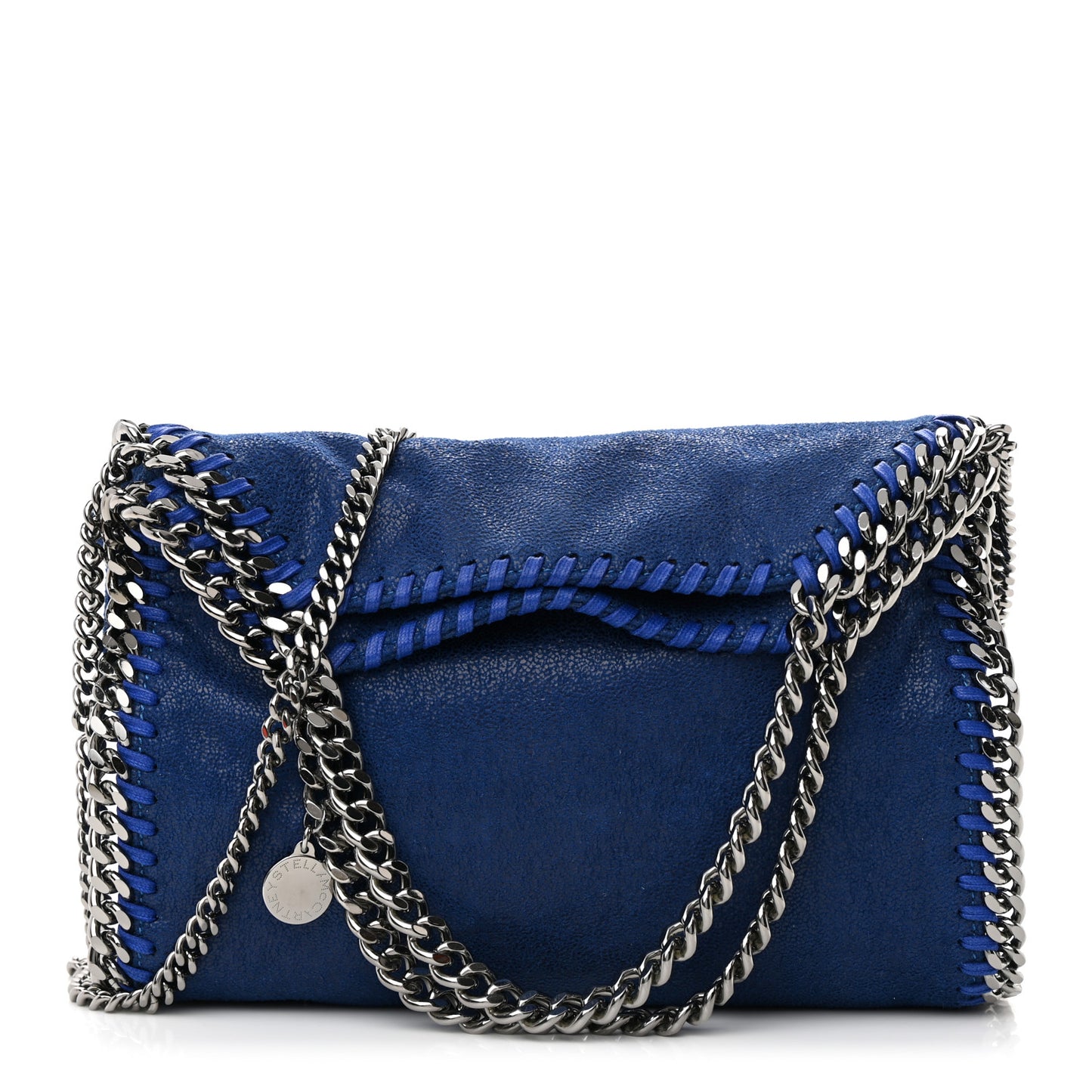 Shaggy Deer Mini Falabella Fold Over Tote Blue