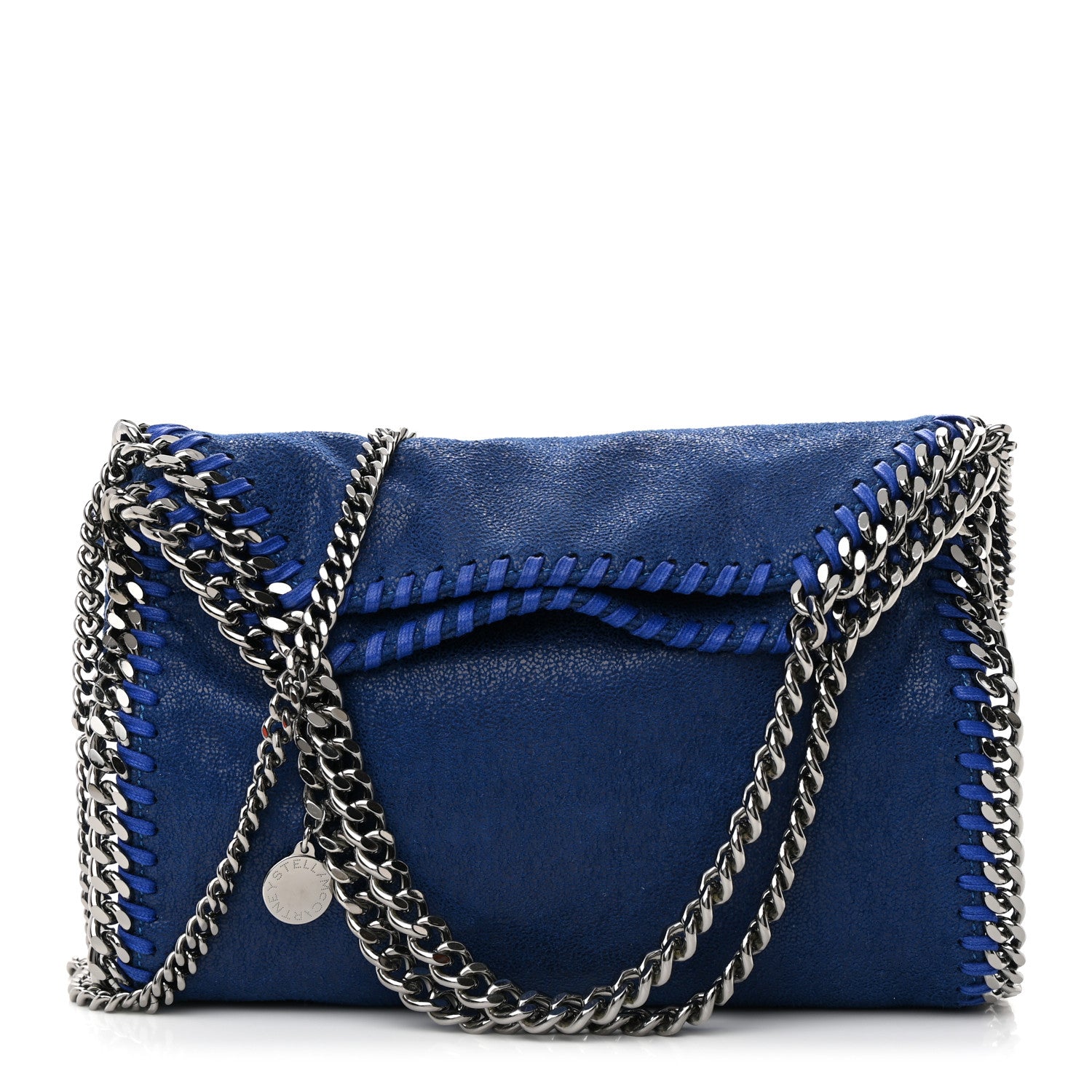 Stella McCartney Shaggy Deer Mini Falabella Fold Over Tote Blue 1 of 10