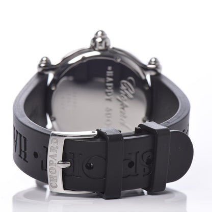 Chopard Stainless Steel Rubber Diamond 38mm Happy Sport Fish Quartz Watch Black 4 of 7