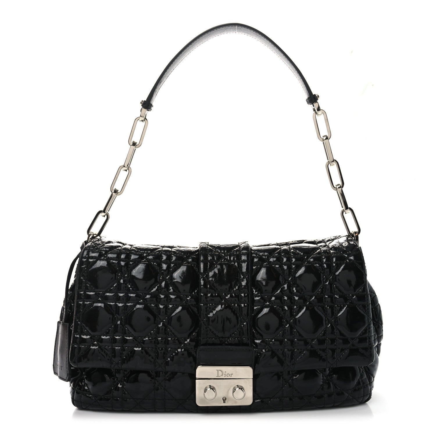 Christian Dior Patent Cannage New Lock Flap Black 1 of 10