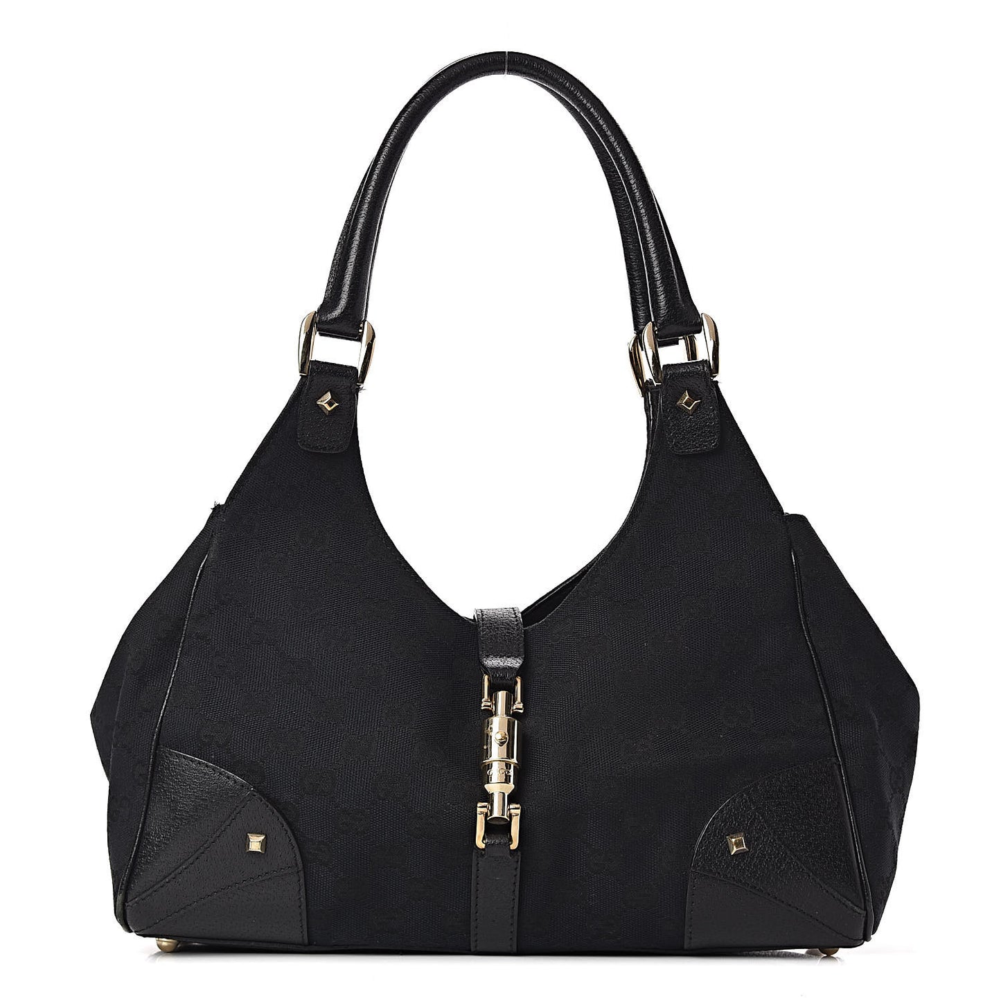 Monogram Calfskin Large Bardot Tote Black