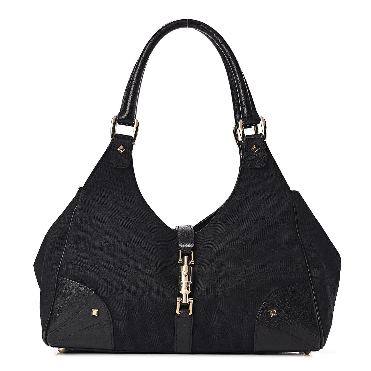 Gucci Monogram Calfskin Large Bardot Tote Black 1 of 24