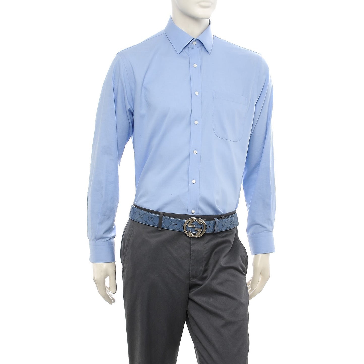 Guccissima Interlocking G Belt 95 38 Light Blue