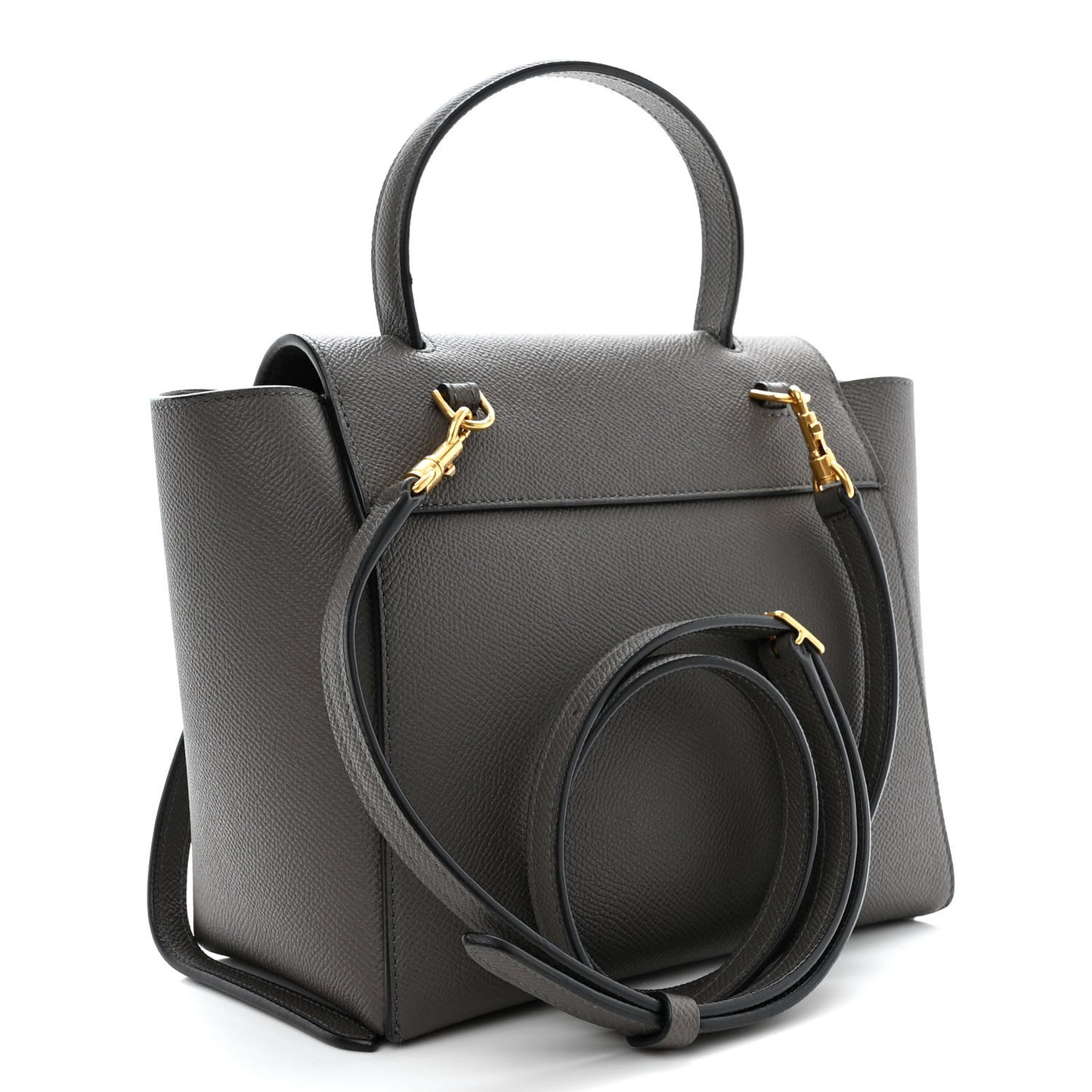 Grained Calfskin Nano Belt Bag Grey