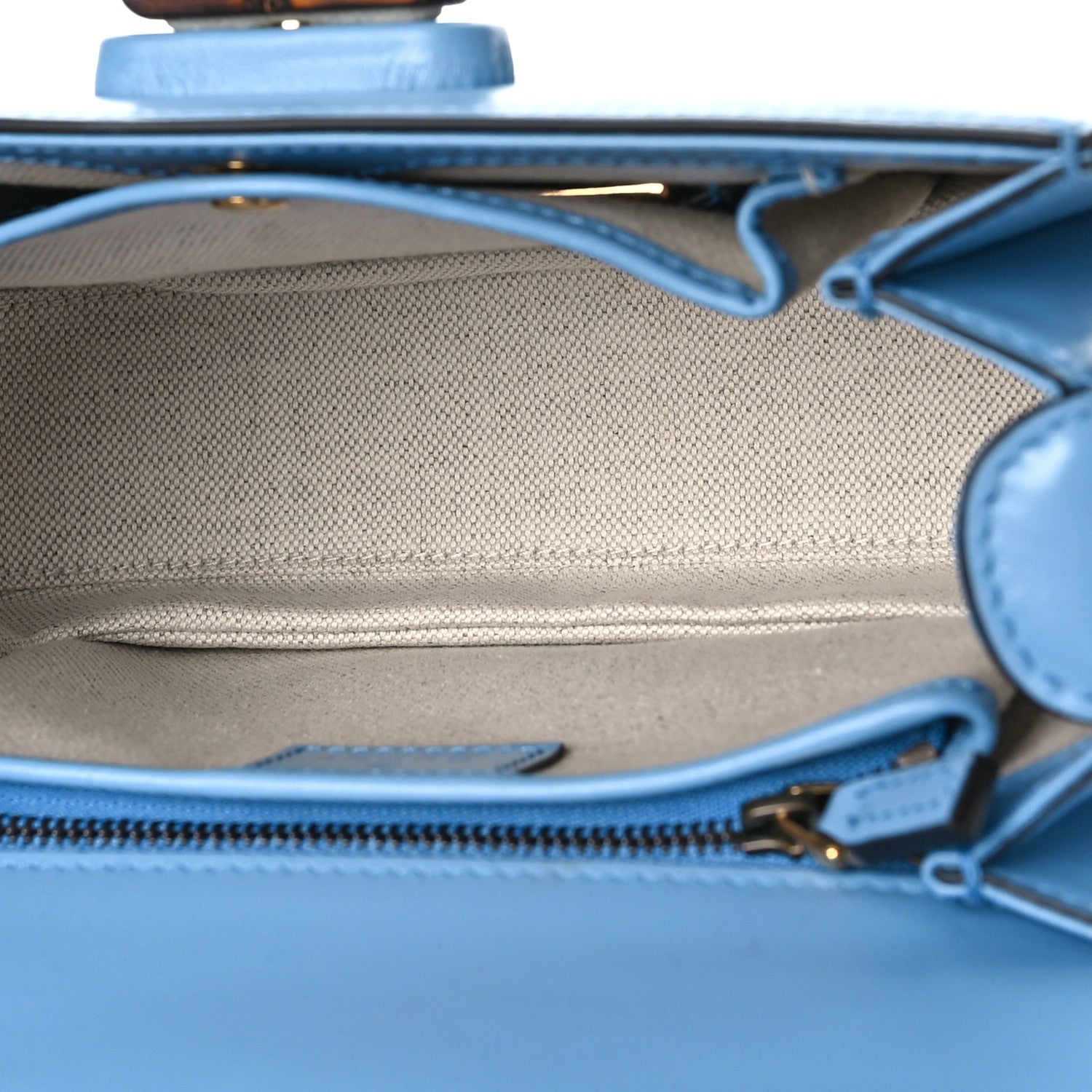 Gucci Boarded Dyana Lux Calfskin Web Small Bamboo 1947 Top Handle Bag Blue 6 of 9