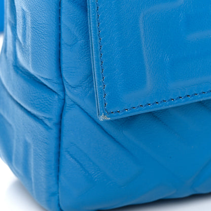 Fendi Nappa FF 1974 Embossed Baguette Blue Royal 13 of 15