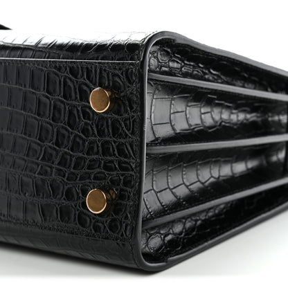Saint Laurent Calfskin Crocodile Embossed Baby Sac De Jour Black 10 of 11