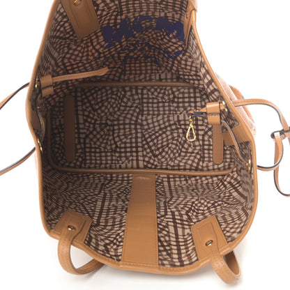 MCM Visetos Medium Liz Reversible Shopper Tote Cognac 9 of 16
