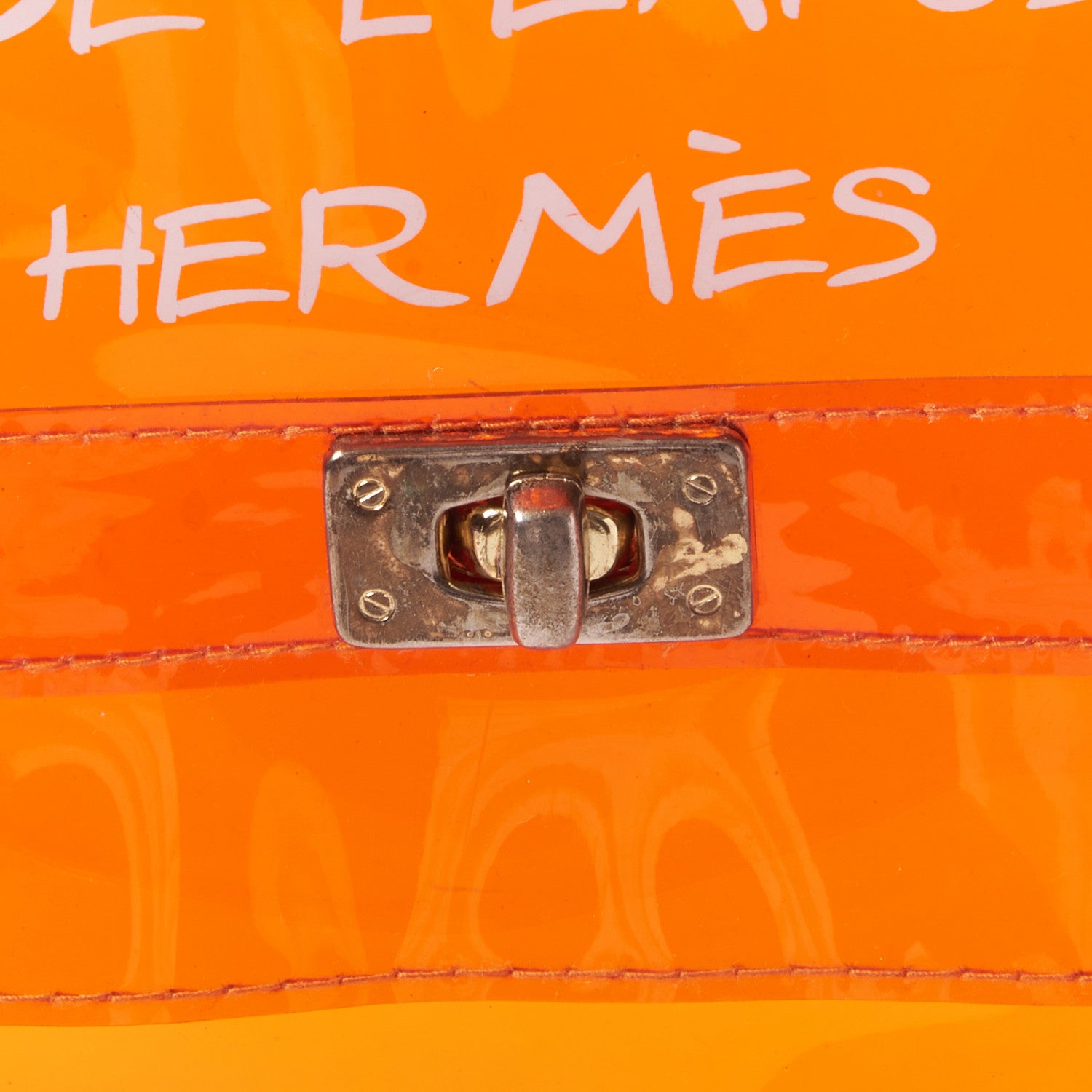 Hermes Vinyl Souvenir De L'Exposition Kelly Orange 7 of 8