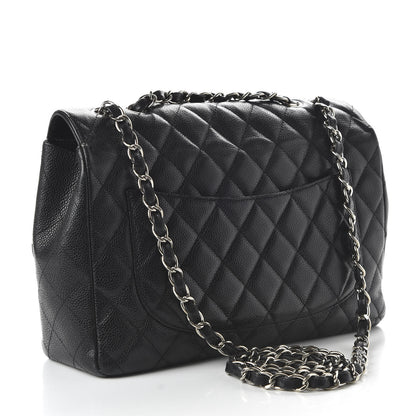 Chanel Caviar Quilted Jumbo Single Flap Black 3 of 10