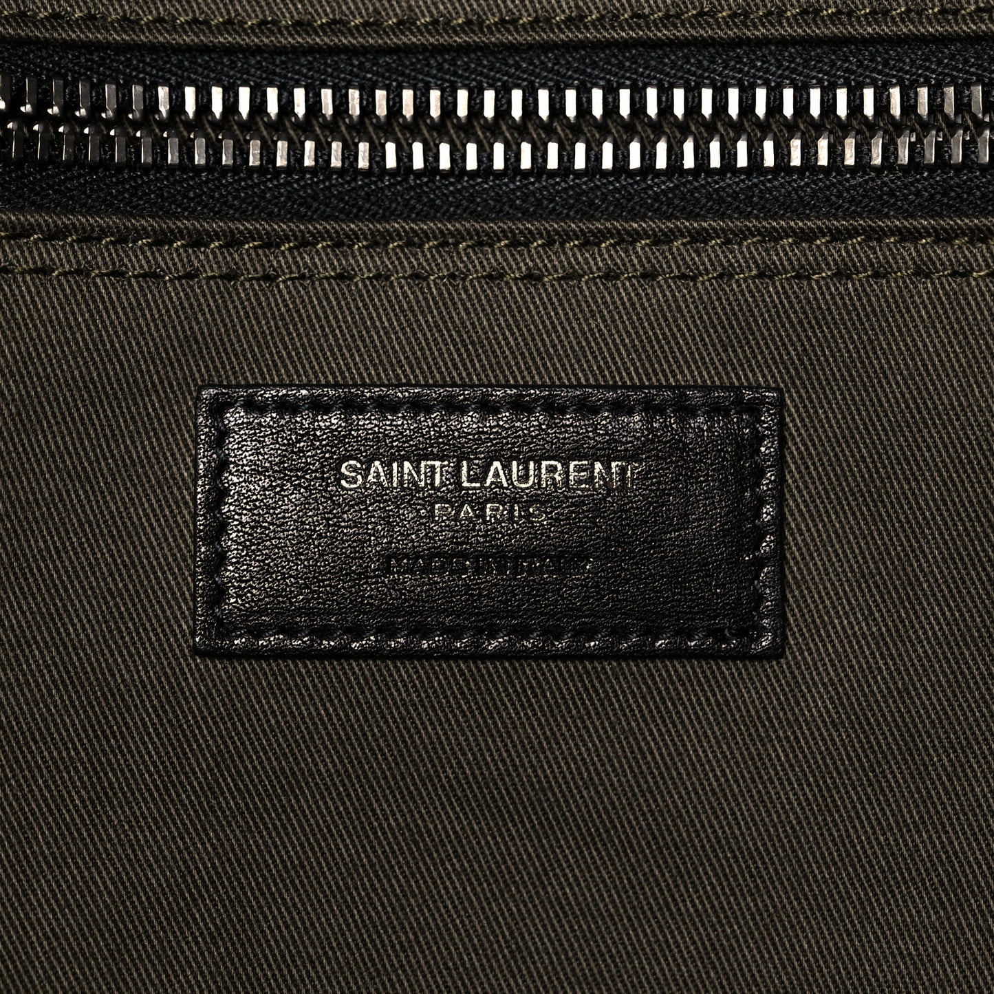 Linen Calfskin Rive Gauche Tote Khaki